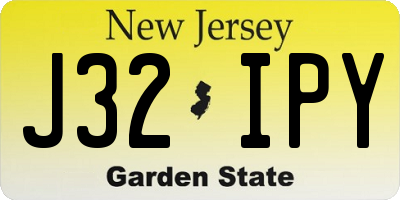 NJ license plate J32IPY