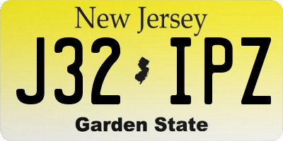NJ license plate J32IPZ
