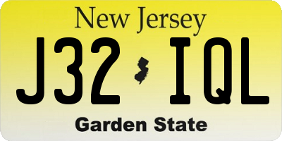 NJ license plate J32IQL