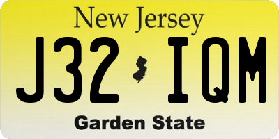 NJ license plate J32IQM