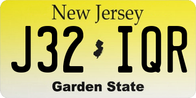 NJ license plate J32IQR