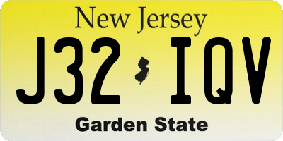 NJ license plate J32IQV