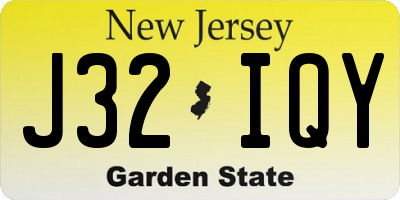 NJ license plate J32IQY