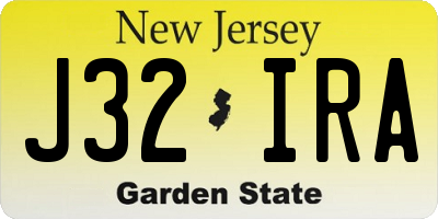 NJ license plate J32IRA