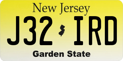 NJ license plate J32IRD