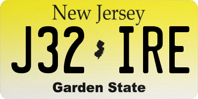 NJ license plate J32IRE