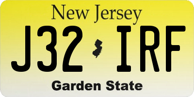 NJ license plate J32IRF