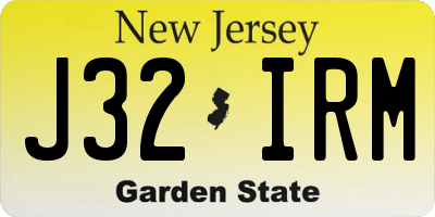 NJ license plate J32IRM