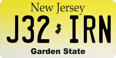 NJ license plate J32IRN