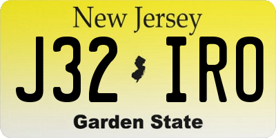 NJ license plate J32IRO