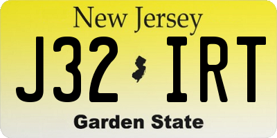 NJ license plate J32IRT