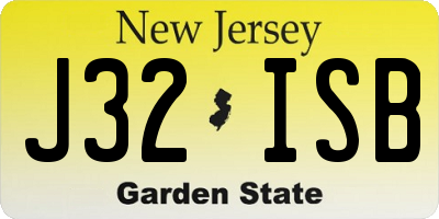 NJ license plate J32ISB