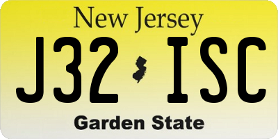 NJ license plate J32ISC