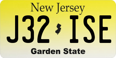 NJ license plate J32ISE