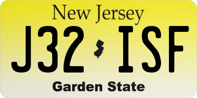 NJ license plate J32ISF