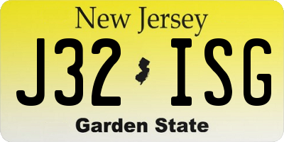 NJ license plate J32ISG