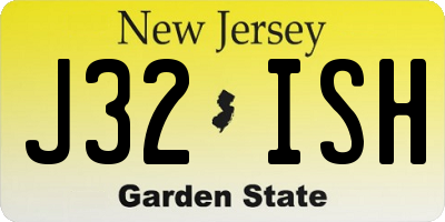 NJ license plate J32ISH