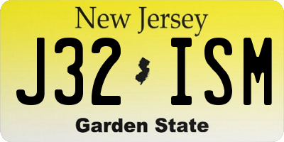 NJ license plate J32ISM