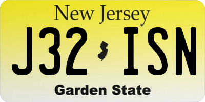 NJ license plate J32ISN