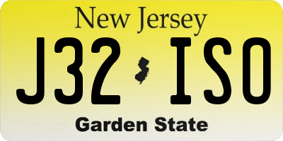 NJ license plate J32ISO