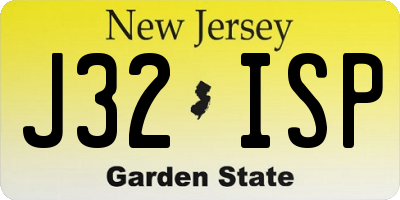 NJ license plate J32ISP