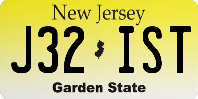 NJ license plate J32IST