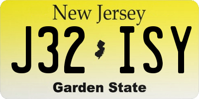 NJ license plate J32ISY
