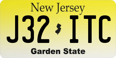 NJ license plate J32ITC