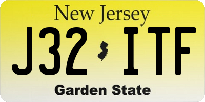 NJ license plate J32ITF