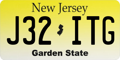 NJ license plate J32ITG