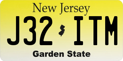 NJ license plate J32ITM