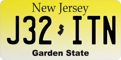 NJ license plate J32ITN