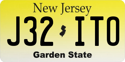 NJ license plate J32ITO