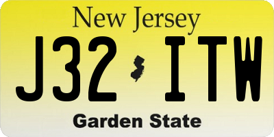 NJ license plate J32ITW
