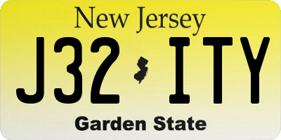 NJ license plate J32ITY