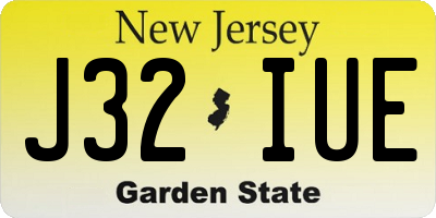 NJ license plate J32IUE