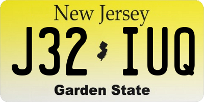 NJ license plate J32IUQ