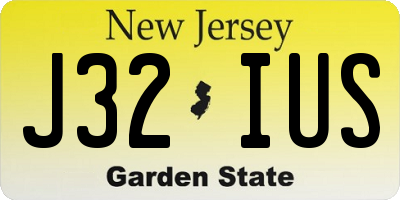 NJ license plate J32IUS