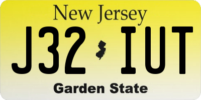 NJ license plate J32IUT