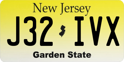 NJ license plate J32IVX