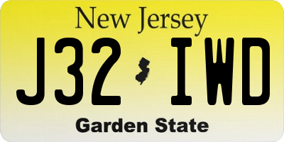 NJ license plate J32IWD