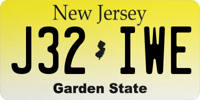 NJ license plate J32IWE
