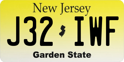 NJ license plate J32IWF