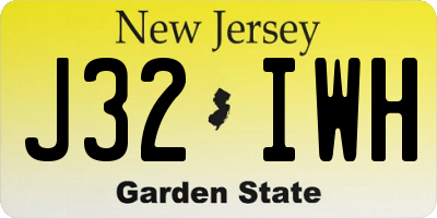 NJ license plate J32IWH