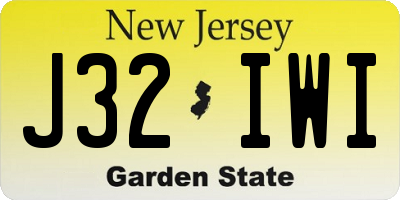 NJ license plate J32IWI