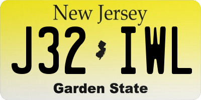 NJ license plate J32IWL
