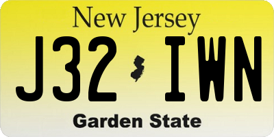 NJ license plate J32IWN