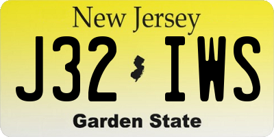 NJ license plate J32IWS