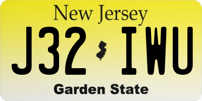 NJ license plate J32IWU