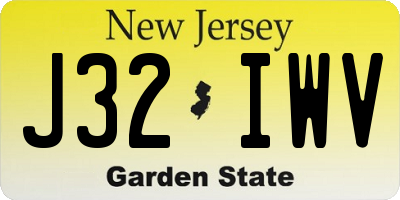 NJ license plate J32IWV